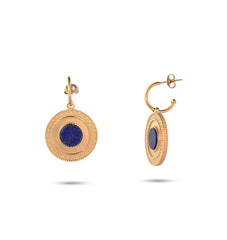 Chaseldor Tiana Navy Blue Natural Stone Steel Women's Earrings