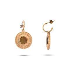 Chaseldor Tiana Brown Natural Stone Steel Women's Earrings