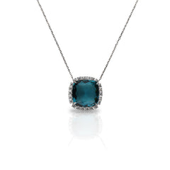 SooSilky 10 CARAT GOLD AND LAB DIAMOND, COLOR NECKLACE