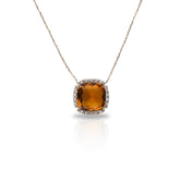 SooSilky 10 CARAT GOLD AND LAB DIAMOND, COLOR NECKLACE