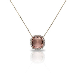 SooSilky 10 CARAT GOLD AND LAB DIAMOND, COLOR NECKLACE