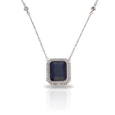 SooSilkyGems BAGUETTE SAPPHIRE CHAIN NECKLACE