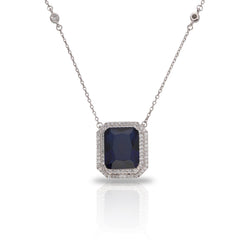SooSilkyGems BAGUETTE SAPPHIRE CHAIN NECKLACE