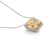 SooSilkyGems GOLD RECTANGULAR COLOR NECKLACE