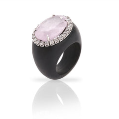 SooSilkyGems HANDCRAFTED EBONY DIAMOND RING