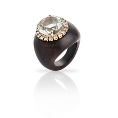 SooSilkyGems HANDCRAFTED EBONY DIAMOND RING