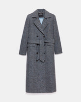 peploum Adele Herringbone Coat - Baby Blue