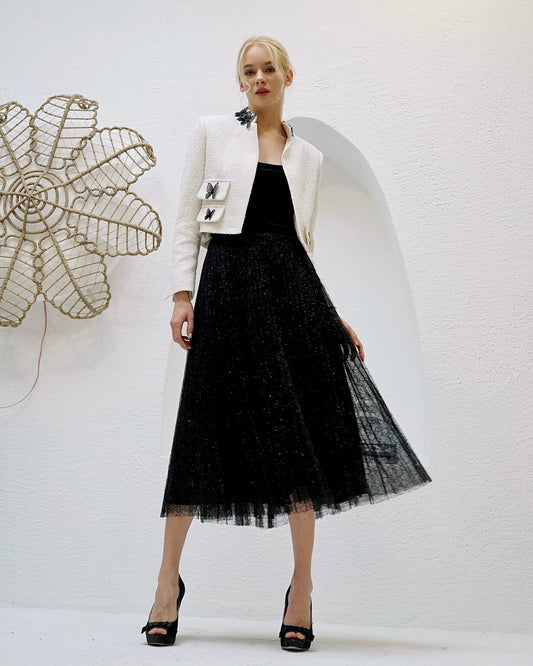 Juweel'O Simli Tül Etek