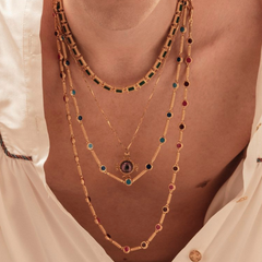 Maison Lygos Ravenna Rectangle Enamel Necklace