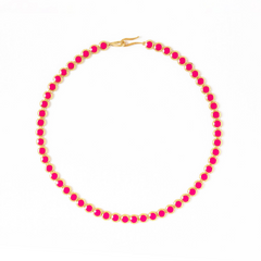 Maison Lygos Ravenna Round Enamel Necklace