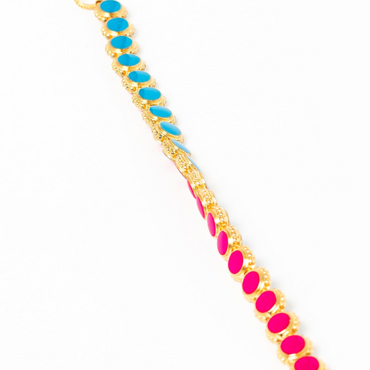 Maison Lygos Ravenna Round Enamel Necklace