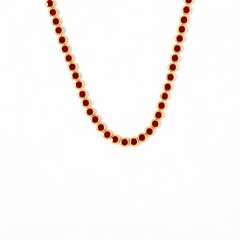 Maison Lygos Ravenna Round Enamel Necklace