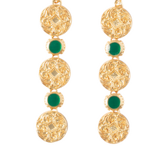 Maison Lygos Theodora Round Enamel Earrings