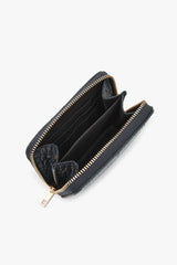 Loventa Genuine Leather Zippered Card Holder Wallet – Blanca Crocodile Blue