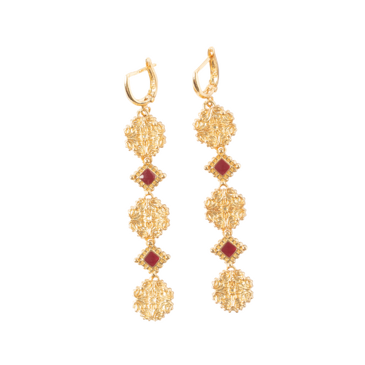 Maison Lygos Galla Placidia Square Enamel Earrings