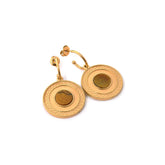 Chaseldor Tiana Brown Natural Stone Steel Women's Earrings