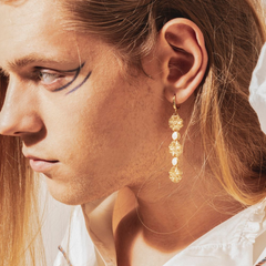 Maison Lygos Galla Placidia Round Enamel Earrings