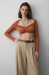 Wear Three Points Sophia Tile Tied Crop Body