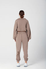 Wear Three Points Brown Voila Crop Sweatshirt