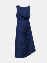 peploum Amor Drapped Sateen Elbise - Dusty Midnight