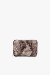 Loventa Genuine Leather Zippered Card Holder Cüzdan – Blanca Coffee Snake