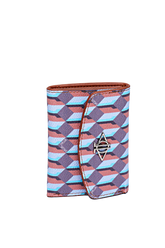 Dellel Deri Monogram Mavi-Kahve Cüzdan