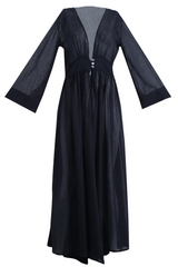 Handarte Los Angeles Kemerli Siyah Plaj Elbisesi