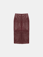 Peploum Rothen Sleek Lambskin Leather Skirt