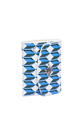 Dellel Deri Monogram Mavi Cüzdan