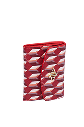 Dellel Deri Monogram Kırmızı Cüzdan