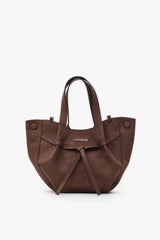 Loventa Mini Tote Bag Niesha - S Black Bİtter Brown Suede