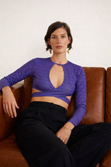 Wear Three Points Navy Frida Lace Crop