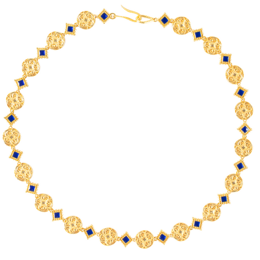 Maison Lygos Theodora Square Enamel Necklace