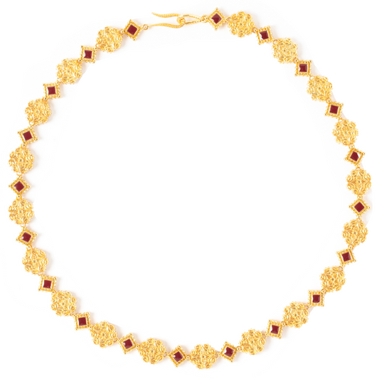 Maison Lygos Galla Placidia Square Enamel Necklace