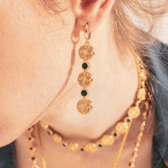 Maison Lygos Theodora Round Enamel Earrings