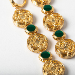 Maison Lygos Theodora Round Enamel Earrings