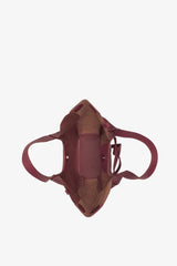 Loventa Mini Tote Çanta Niesha - S Siyah Bordo Kırmızı