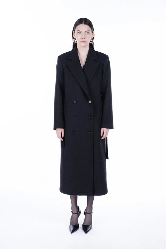 Peploum Harlow Wool Blend Suiting Coat