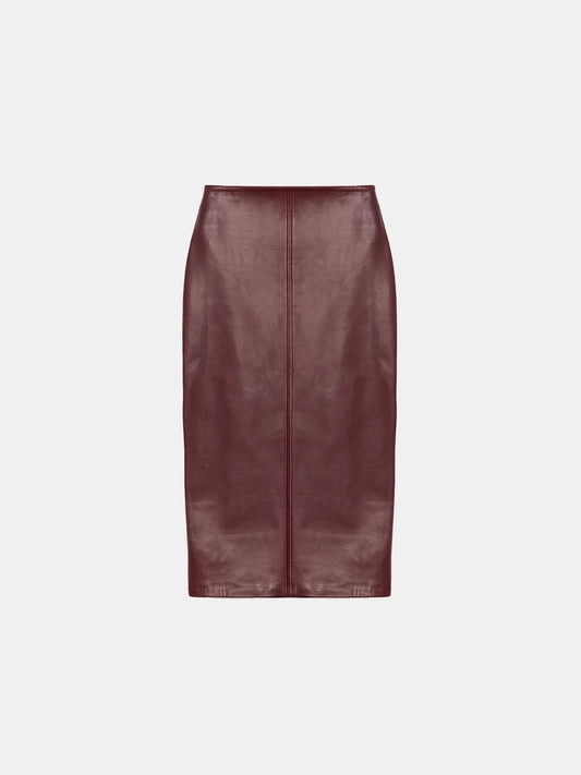 Peploum Rothen Sleek Lambskin Leather Skirt