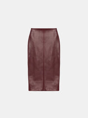Peploum Rothen Sleek Lambskin Leather Skirt