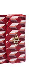 Dellel Deri Monogram Red Wallet