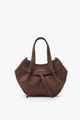 Loventa Mini Tote Bag Niesha - S Black Bİtter Brown Suede