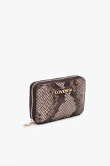 Loventa Genuine Leather Zippered Card Holder Wallet – Blanca Coffee Snake