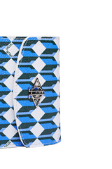 Dellel Deri Monogram Mavi Cüzdan