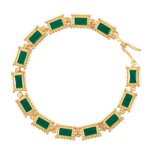 Maison Lygos Ravenna Rectangle Enamel Bracelet