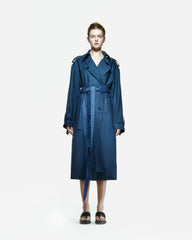 peploum Ise Trenchcoat in Underwater Blue