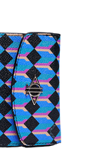 Dellel Deri Monogram Navy Blue Wallet