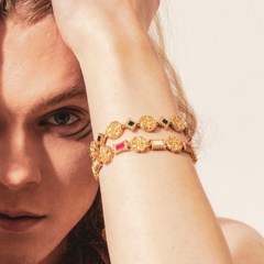 Maison Lygos Theodora Square Enamel Bracelet