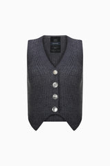 Knitology KNTLGY Multi Button Ribbed Vest