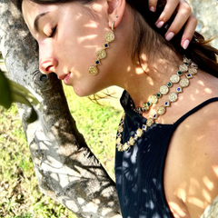 Maison Lygos Theodora Square Enamel Earrings